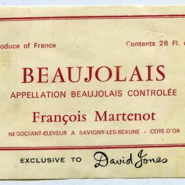Francois Martenot Beaujolais Label [n.d.]