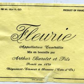 Arthur Barolet et Fils Fleurie Label [n.d.]