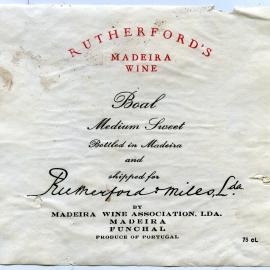 Rutherford's Madeira Wine Label [n.d.]
