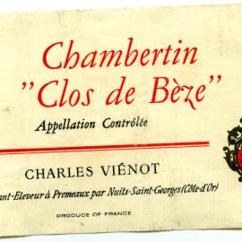 Charles Vienot Chambertin Clos se Beze Label [n.d.]
