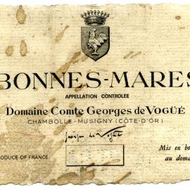 Bonnes-Mares Chambolle-Musigny Label (1970)