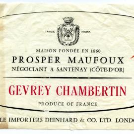 Deinhard Gevrey Chambertin Label [n.d.]