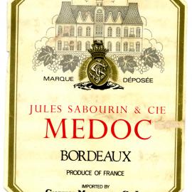 Jules Sabourin and Cie Medoc Label [n.d.]