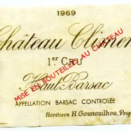H. Gounauilhou Haut-Barsac Label (1969)
