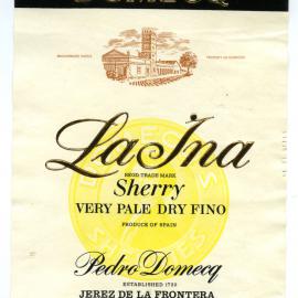 Pedro Domecq La Ina Sherry Label [n.d.]