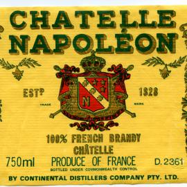 Chatelle Napoleon French Brandy Label [n.d.]