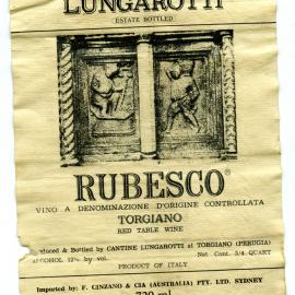 Lungarotti Rubesco Label [n.d.]