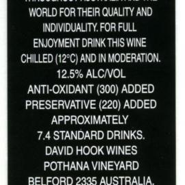 David Hook Wines Chardonnay Label (2001)