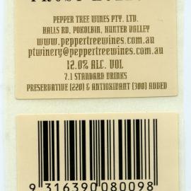 Pepper Tree Wines Frost Hollow Label (2001)