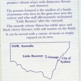 Reynolds Shiraz Label (2001)