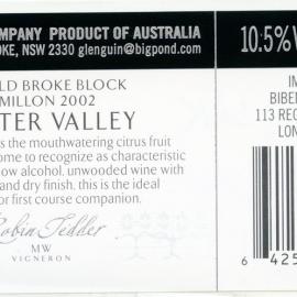 Glenguin Semillon Label (2002)