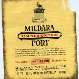 Mildara Port Label [n.d.]