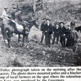 Police photograph taken on the morning after the Breelong murders, site of the murder of Helen Kerz.