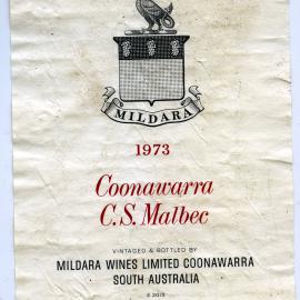 Mildara C.S.Malbec Label (1973)