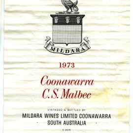 Mildara C.S. Malbec Label (1973)