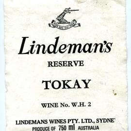 Lindeman's Tokay Label [n.d.]