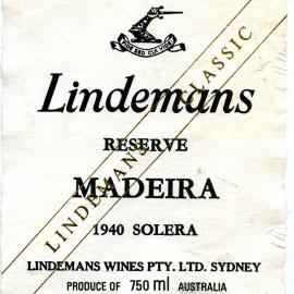 Lindemans Madeira Label (1940)