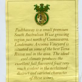 Lindemans Padthaway Label [n.d.]