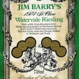 Jim Barry's Watervale Riesling Label (1974)