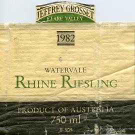 Jeffrey Grosset Rhine Riesling Label (1982)