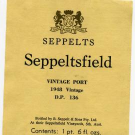Seppelt Vineyards Label (1948)