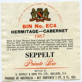 Seppelt Vineyards Label (1967)
