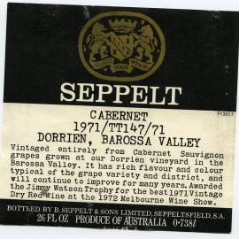 Seppelt Vineyards Label (1971)