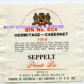 Seppelt Vineyards Label (1969)
