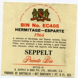 Seppelt Vineyards Label (1966)
