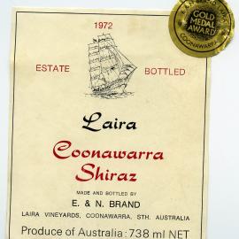 Laira Vineyards Label (1972)