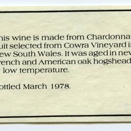 Petaluma Piccadilly S.A. Label (1978)