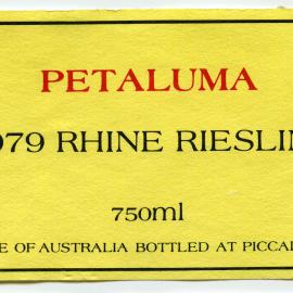 Petaluma Piccadilly S.A. Label (1979)