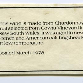 Petaluma Piccadilly S.A. Label (1978)