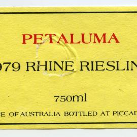 Petaluma Piccadilly S.A. Label (1979)