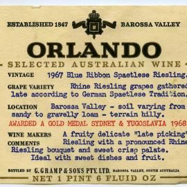 Orlando Barossa Valley  (1967)