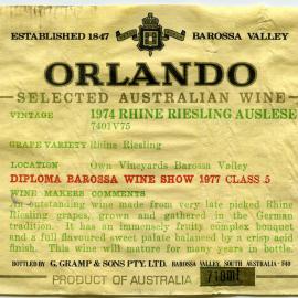 Orlando Barossa Valley  (1974)