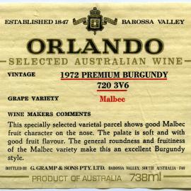 Orlando Barossa Valley  (1972)