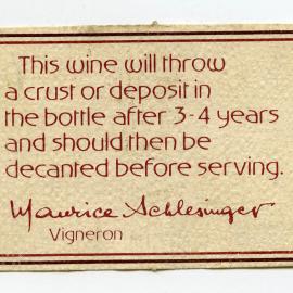 Penfolds - Wybong Estate Hunter Valley Label [n.d.]