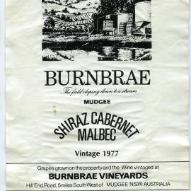 Burnbrae Vineyards Mudgee Label (1977)