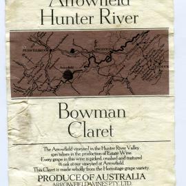 The Arrowfield Vineyards Label [n.d.]