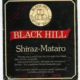 Black Hill Hunter Vineyard's Label (1974)