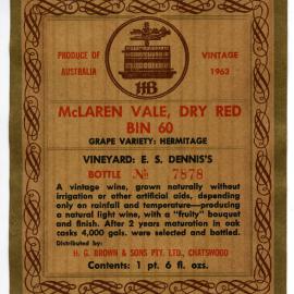H.G. Brown and Sons Dry Red Label (1973)