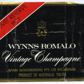Wynns Winegrowers Label (1971)
