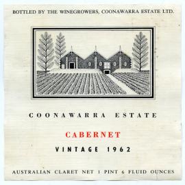 Wynns Coonawarra Estate Label (1962)