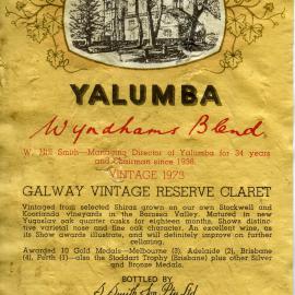 Yalumba Estate Vineyards Label (1973)