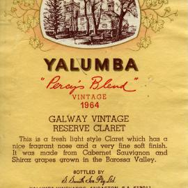 Yalumba Estate Vineyards Label (1964)