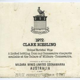 Mildara Wines Coonawarra Label (1972)