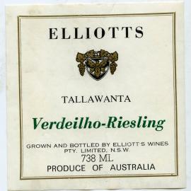 Elliott's Wines Label [n.d.]