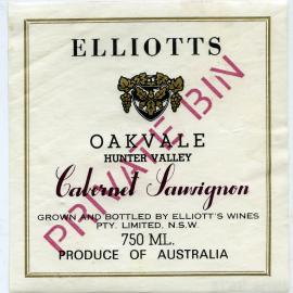 Elliott's Wines Label [n.d.]