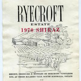 Ryecroft Estate Vineyards Label (1970)